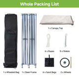 10x20ft Patio Easy Setup Pop Up Canopy Commercial Heavy Duty, Canopy Tent for Outdoor Events Instant Portable Shelter, 1 Roller Bag, 6 Sandbags, 10 Stakes, 6 Ropes, 5 Spare Screws, Gray DOVELF