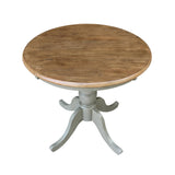 IC International Concepts International Concepts 30-inch Round Top Pedestal Dining Height Table, Distressed Hickory/Stone IC International Concepts