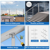 Muzata Intermediate Post Undrilled 42"x1"x2"(Post Body 39") Adjustable Top Cable Railing Post Top Mount Brushed Rectangular Stainless Steel Middle Post Wood Concrete Level Deck, PS11 LN4L Muzata