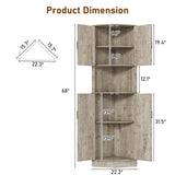 Hlivelood 68" Tall Farmhouse Corner Cabinet, Dining Room Storage Cabinet with 4 Barn Doors and 5 Level Storage with Adjustable Shelves, for Kitchen, Living Room, Laundry Room, Light Rustic Oak Hlivelood