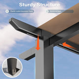 LAUSAINT HOME 10'x 13' Outdoor Retractable Pergola with Sun Shade Canopy, Heavy-Duty Aluminum Pergola, Patio Metal Shelter for Grill, Garden, Backyard, Brown LAUSAINT HOME