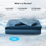 Comfort Spaces King Cooling Sheets, Moisture Wicking Coolmax Sheets, Soft, Colorfast Sheet Set, Cooling Bed Sheets For Hot Sleepers, Elastic Deep Pocket Fits Up to 16" Mattress, King Teal 4 Piece Comfort Spaces