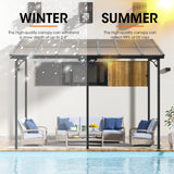 Aoxun 10’x 14’ Gazebo, Wall Mounted Gazebos Pergola on Clearance, Outdoor Patio, Gazebo Awnings with Sloped Roof, for Porch, Deck, Backyard Aoxun