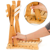 ZEAYEA 12 Inch Bamboo Folding Step Stool, Portable Shower Foot Rest Stool Bath Chair for Leg Shaving, Spa, Sauna, Collapsible Fishing Stool for Outdoor Fishing Camping, Fully Assembled ZEAYEA