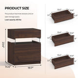i-aplus Night Stand Set 2 LED Nightstands for Bedroom Set of 2 Modern Bedside Table with 3 Drawers End Side Table i-aplus