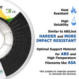YXPOLYER HIPS Filament 1.75mm 3D Printer Filament 1KG, High Impact Polystyrene Soluble Support Filament for ABS, Dissolvable for Complex Models, Easy Dissolution with Limonene yxpolyer
