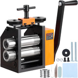 VEVOR Rolling Mill, 3"/76 mm Jewelry Rolling Mill Machine, 1: 2 Gear Ratio, 3-in-1 Multi-Function Rolling Mill, 0.1-7mm Press Thickness for Metal Jewelry Making Sheet Square Wire Semicircle Pattern VEVOR