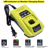 Kotoate P117 Replacement for Ryobi 18V Battery Charger P117 Dual Chemistry Charger P118 Compatible with Ryobi 18V One+ Lithium & 12V-18V NiCad NiMh Battery PBP005 P190 P189 P108 P197 PBP002 PBP004 Kotoate