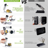 YIHUA 947-V Soldering Iron Kit with 3 LED Lights, Temperature Control, 5 Premium Solder Tips, Desoldering Pump, Indicator & ON/OFF Switch-60 Watts Soldering Iron, Solder Wire, Tip Cleaner, and more. YIHUA