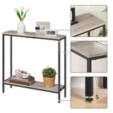 HOOBRO 29.5 Inches Console Table, Narrow Entryway Table with Shelves, Small Sofa Table, Side Table, Display Table, for Hallway, Living Room, Bedroom, Foyer, Greige and Black BG22XG01 HOOBRO