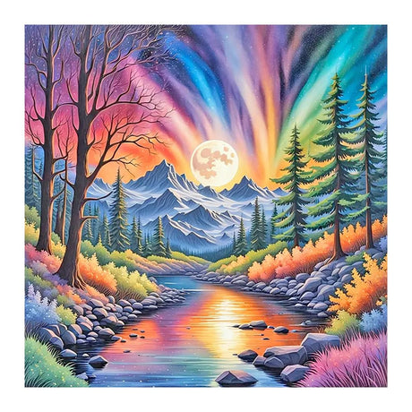 SJUTOUCI Diamond Painting Kits for Adults, Landscape Diamond Art Kits for Beginners, 5D DIY Aurora Diamond Bead Art, Full Drill Gem Craft Home Decor 12x12 inch SJUTOUCI
