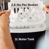 Silonn Countertop Ice Maker Machine - Auto-Cleaning Portable Ice Maker, 26lbs in 24Hrs, 2 Sizes of Bullet Ice for Home Kitchen Office Bar Party, Black Silonn