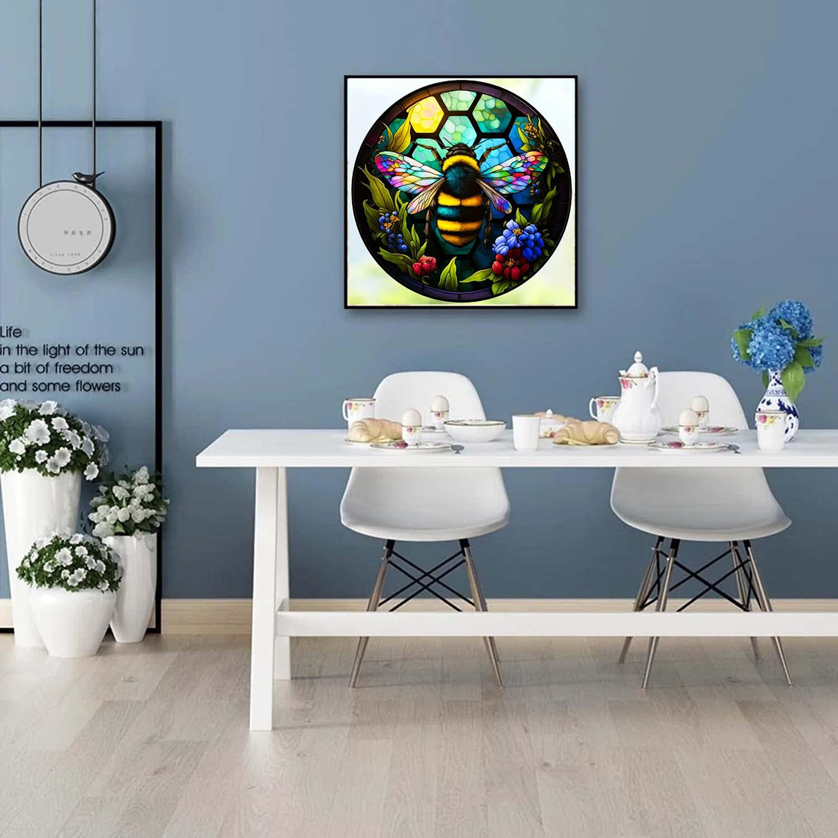 CXYQLC DIY 5D Diamond Painting Kits for Adults Diamond Art Bee Stained Glass Diamond Painting Full Drill Crystal Rhinestone Embroidery Craft Kits for Home Wall Decor Gifts 11.8x11.8inch CXYQLC