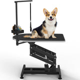 YITAHOME 39" Electric Dog Grooming Table, Heavy Duty Pet Grooming Table for Dogs at Home, Adjustable Overhead Arm & Tool Organizer Small to Medium Dog Grooming Station, Black YITAHOME