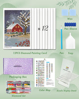 Foreveryoung Minigem Small Diamond Art Kits for Beginners, 12Pcs Square Drill Diamond Painting Kits for Adults 3-Hour Painting, Postcard-Style Mini Diamond Art Kits for Adults 5x7 Inch (Twelve Months) forever young