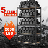 ZEUKMXOO Storage Shelves Garage Shelving Unit Heavy Duty,Metal Racks for Stoage 60 inchs,5 Tier Garage Organization, Adjustable Steel Rack for Closet, Pantry, Warehouse,2000LB ZEUKMXOO