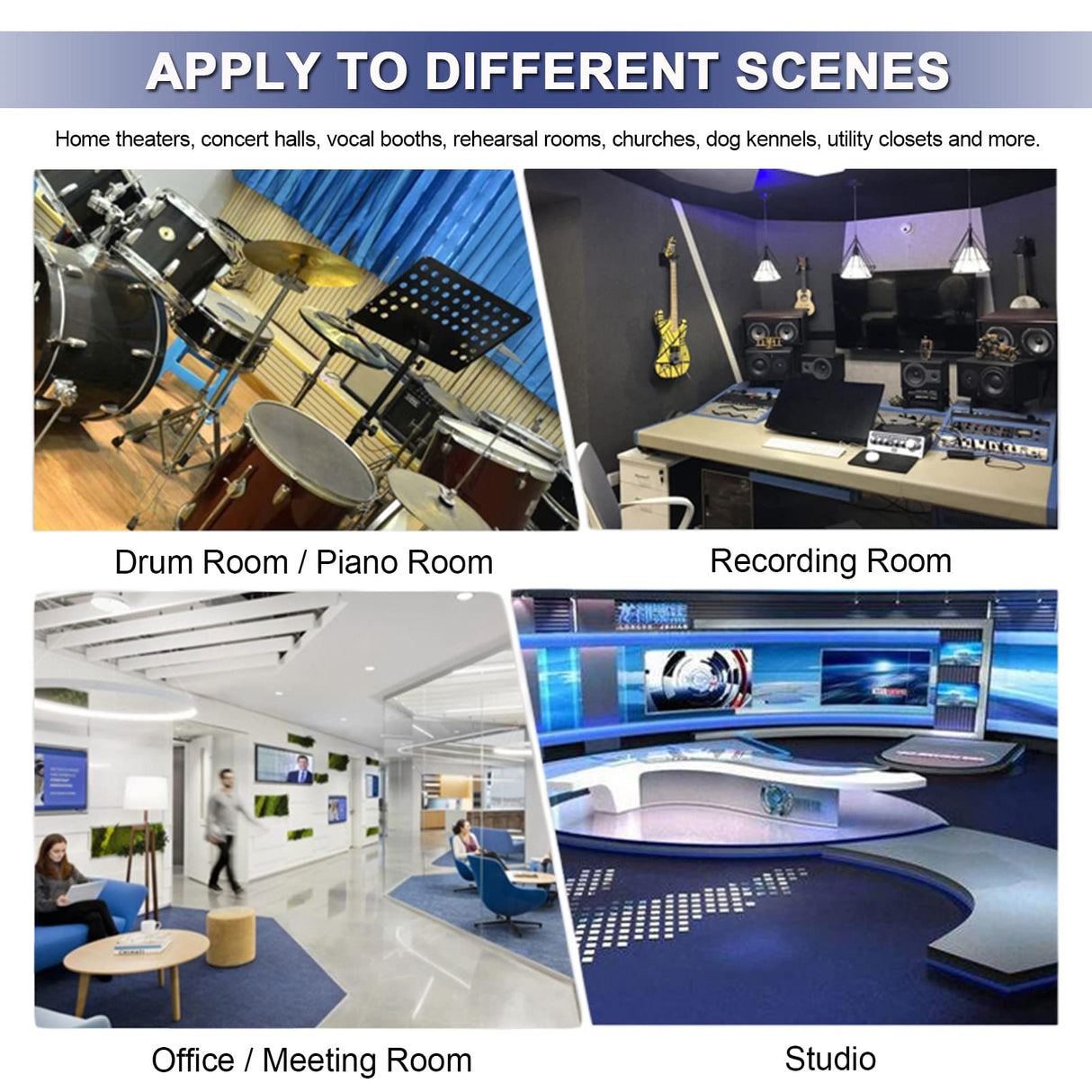 HJGFK2018 52 Pack 1" x 12" x 12" Black/purple Acoustic Wedge Studio Foam Sound Absorption Wall Panels (black/purple) HJGFK2018