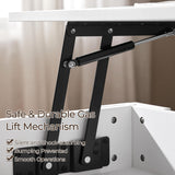 Yaheetech Lift Top Coffee Table w/Hidden Storage Compartment and Storage Shelf - Lift Tabletop for Living Room Reception Room, White Yaheetech