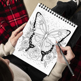 SOUTHERN LOTUS Butterflies And Flowers Spiral Coloring Book Wirebound Hardcovers Floral Design Aesthetic Illustrations Butterfly Relaxing Large Print Pages For Adults Relieve Stress Mindfulness SOUTHERN LOTUS