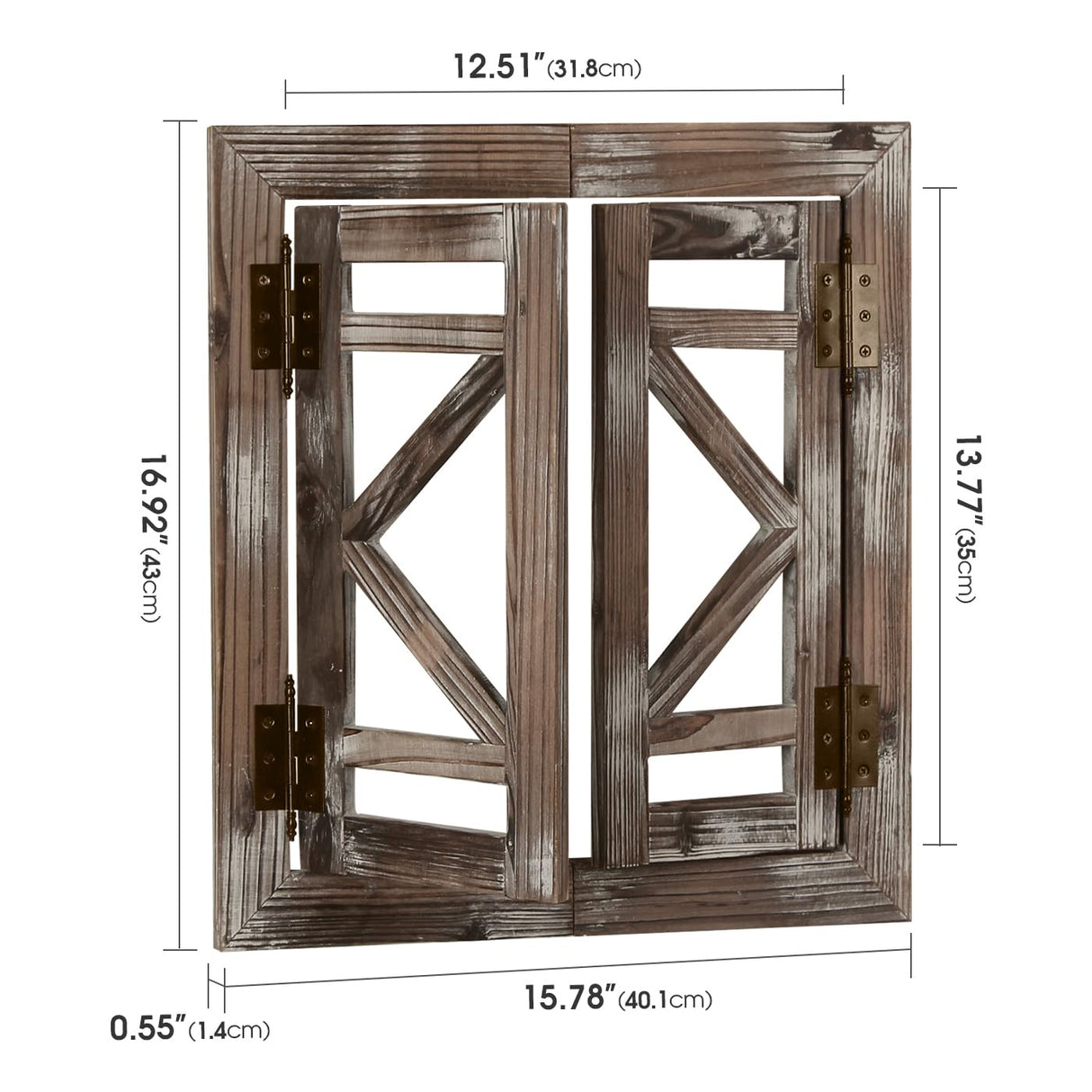 J JACKCUBE DEISGN Rustic Wood Window Frame with Opening-doors, Wall Art Decor Hanging Window Panes, Farmhouse Wall Décor for Living Room, Bathroom, Kitchen and More -MK587A J JACKCUBE DESIGN