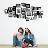 26 Pieces Picture Frames Set Collage Photo Frames Wall Gallery Kit for Wall and Home, Two in 8X10, Five in 5X7, Seven in 4X6, Twelve in 3.5X5 in Black White (Black) Transforcat
