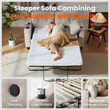 CHIC HOUSE Pull Out Sofa Bed, Full Size Sleeper Sofa, 2-in-1 Convertible Corduroy Couch with USB Charging, Memory Form Couch for Living Room, Apartment and Small Space CHIC HOUSE