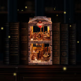 Wondyland Book Nook Kit - DIY Miniature House & Dollhouse Alley Model Kit, Puzzle Bookshelf Library Decor with LED Light, Craft Gift for Adults, Teens, and Family(Old Town Saloon) Wondyland