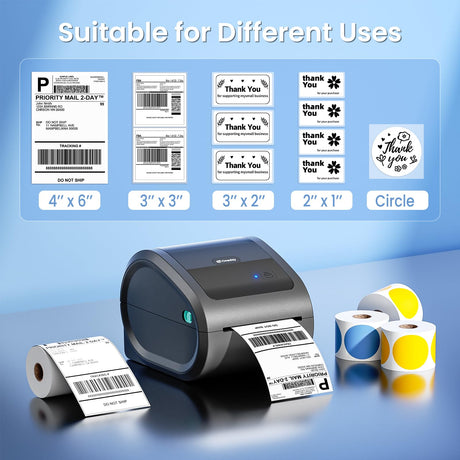Omezizy Bluetooth Thermal Label Printer 4x6 - D520BT Thermal Shipping Label Printer for Small Business, Wireless Label Printer with Built-in Label Holder, Compatible with USPS, Shopify Omezizy