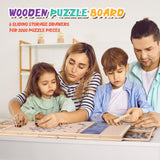 Miereirl 1500 Pieces Wooden Puzzle Table with 6 Drawers and Cover, Adult Portable Puzzle Board 35.43” x 23.43” Rotating Wooden Jigsaw Puzzle Plateau Used for Puzzle Storage and Sorting Miereirl