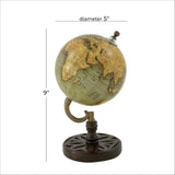 Deco 79 Wood Globe, 5" x 5" x 9", Green Deco 79