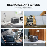 EF ECOFLOW Portable Power Station RIVER 2 Max 500, 499Wh LiFePO4 Battery/ 1 Hour Fast Charging, Up To 1000W Output Solar Generator (Solar Panel Optional) for Outdoor Camping/RVs/Home Use EF ECOFLOW