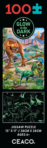Ceaco - Glow in The Dark - Dinoland - 100 Piece Jigsaw Puzzle Ceaco