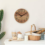 NIKKY HOME Rustic Farmhouse Wood Wall Clock - 12 Inch Battery Operated Silent Non Ticking Distressed Wooden Shiplap Clock for Kitchen, Living Room, Bedroom, Bathroom NIKKY HOME