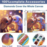 Elephants 5D DIY Diamond Art Kits for Adults,Diamond Art with Full Tools Accessories13.8x13.8 inch,Painting with Round Diamonds for Home Wall Decor Gift(35x35cm) HSENJT