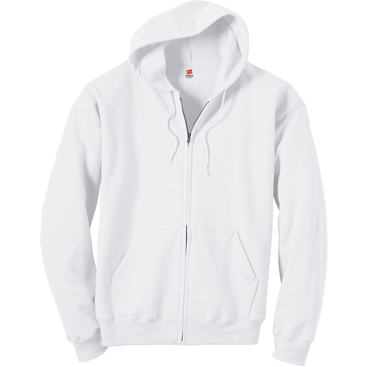 Hanes mens Full-zip Eco-smart Hoodie Hoody, White, Small US Hanes