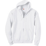 Hanes mens Full-zip Eco-smart Hoodie Hoody, White, Small US Hanes
