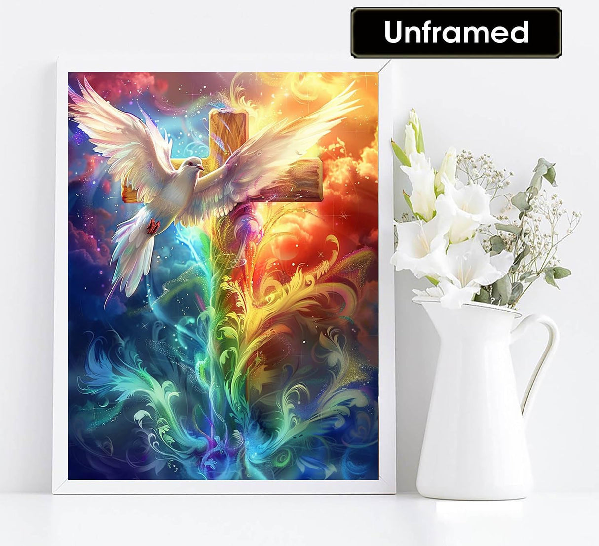 Diymood Paint by Numbers for Adults Cross, DIY Oil Painting Christ Acrylic Paint by Number Kits for Kids Adults Beginner for Home Wall Decor 16x20 inch Diymood