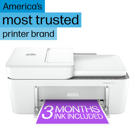 HP DeskJet 4255e Wireless All-in-One Color Inkjet Printer, Scanner, Copier, Best-for-Home, 3 Months of Ink Included (588S6A) HP