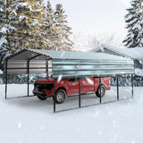 EROMMY 20x20 FT Metal Carport, Heavy Duty Car-Shelter with Galvanized Steel Roof and Frame, Sturdy Car-Shed in All Weathers, Easy Assembly Car-Canopy for 2 Cars, SUV, Tractors and Boat, Gray EROMMY