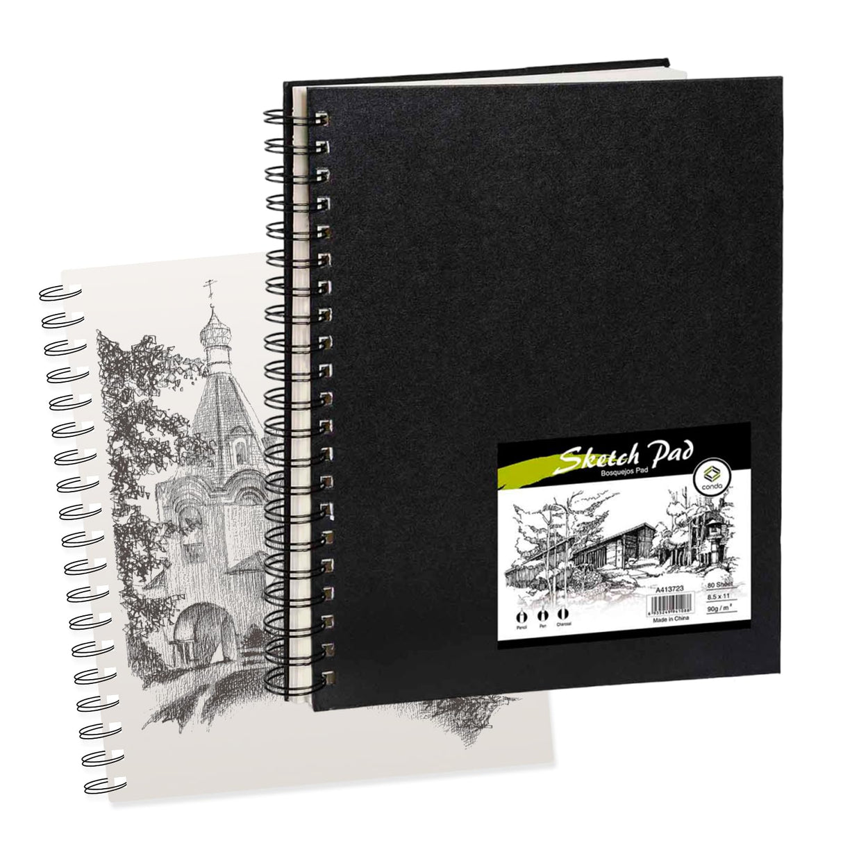 Conda 8.5"x11" Hardbound Sketch Book, Double-Sided Hardcover Sketchbook, Spiral Sketch Pad, Durable Acid Free Drawing Art Paper for Adults conda