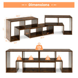 Tangkula 3 Pieces Console TV Stand, Free-Combination Entertainment Center for 50 55 60 65 Inch TV, Minimalist Modern Media Stand, DIY Open Storage Bookcase Shelf for Living Room (Brown) Tangkula