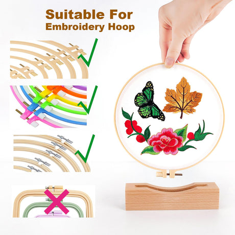 Embroidery Frames for Display 3Pack Embroidery Hoop Display Stand 2 Tier Groove Design Cross Stitch Hoop Frame Stand，Embroidery Stand Embroidery kit (Suitable 7-10IN Frame) Fembemok