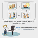 VECELO Upholstered Dining Chairs Set of 4, Modern PU Leather Accent Parsons, Solid Wood Legs w/Rubber Footpads, for Living Room Kitchen, Coffee VECELO