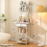 3IngSeagulls Small Vanity Desk Without Mirror, Makeup Vanity Table for Small Space, Compact White Dressing Table with Fabric Drawers, Makeup Vanity with Storage for Bedroom, White, 23.6in（W） 3IngSeagulls