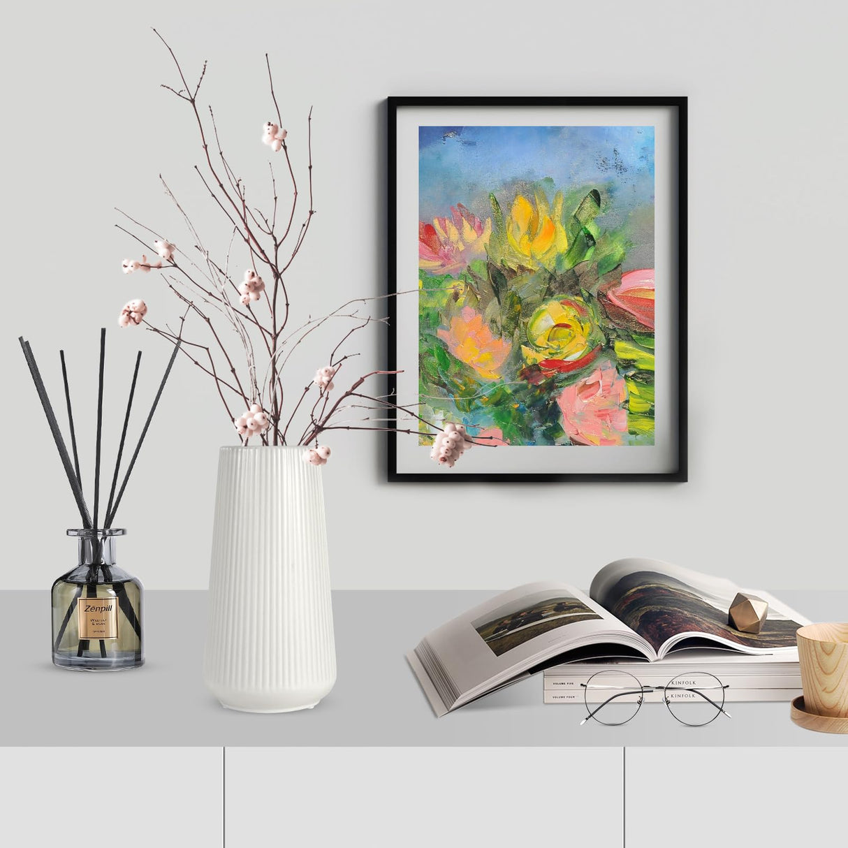 White Ceramic Vase, GUKJOB Small Cute Flower Vase for Pampas Grass, Home, Living Room, Dining Table, Farmhouse, Office Decor, Bedroom, Table, and Kitchen Shelf (White) GUKJOB