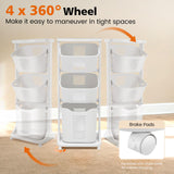 BAOKALER Rolling Laundry Hamper Cart with Wheels, 3 Tier White Laundry Baskets, Clothes Hamper with Portable Storage Baskets for Kitchens, Bathrooms, Bedrooms, Classrooms, Laundry Rooms(75L) BAOKALER