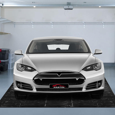 Partol Garage Floor Containment Mat Non-Slip Garage Floor Mat Heavy Duty Waterproof Garage Mat Floor Protection from Sand, Snow, Rain and Mud for Cars (8.6 x 20ft) PARTOL