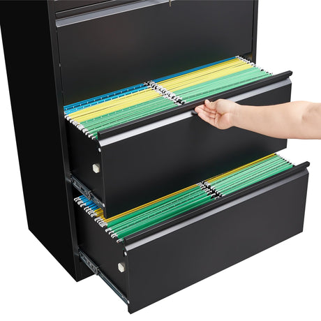 SISESOL Metal Storage Cabinet with Drawers, 71" File Cabinets for Home Office, Locking Steel Storage Cabinet with Doors and Shelves for Home, Office, Warehouse, Garage, School (Black, 3 Drawers) SISESOL