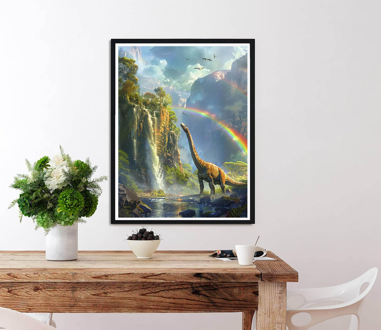 Diymood DIY 5D Diamond Painting Kits for Adults Dinosaur - Paint with Diamond Art Kits for Adults Waterfalls Full Drill Round Canvas Mosaic Beginner Home Wall Decor Gift 12x16 inch z12 Diymood