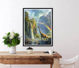 Diymood DIY 5D Diamond Painting Kits for Adults Dinosaur - Paint with Diamond Art Kits for Adults Waterfalls Full Drill Round Canvas Mosaic Beginner Home Wall Decor Gift 12x16 inch z12 Diymood